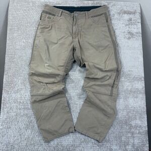 Kuhl Radikl Khaki Tan Hiking Outdoor Pants Mens 36x30 Hybrid Canvas Workwear
